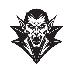 vampire vector silhouette clip art logo idea illustration. vampire sketch art icon set collections