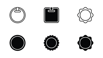 Vector art of collection of round badge icons, perfect for adding a touch of elegance and sophistication to your designs