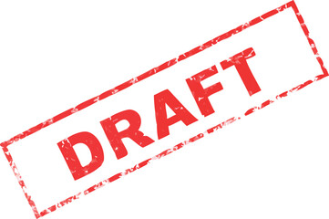 Draft stamp symbol, label sticker sign button, text banner vector illustration .
