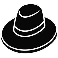 wide brim hat vector icon