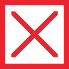 Cross mark icon, X sign, simple error design vector illustration