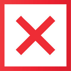 Obraz premium Cross mark icon, X sign, simple error design vector illustration