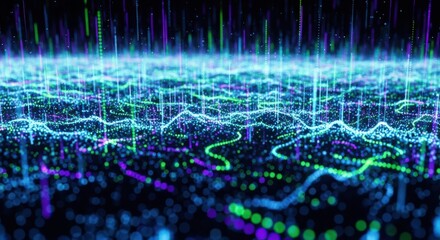 Abstract Data Visualization Grid Flowing Digital Information Streams Abstract Background