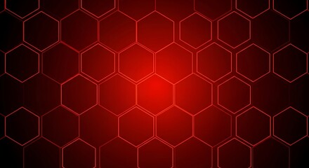 Abstract honeycomb pattern with glowing red outlines creates a visually striking background for