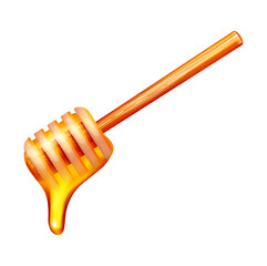 Honey Dripper Stick with Drop Transparent PNG | Sweet Honey Spoon Illustration