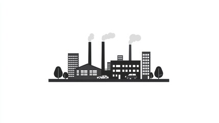 Obraz premium Industrial cityscape silhouette