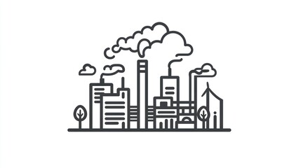 Industrial cityscape outline