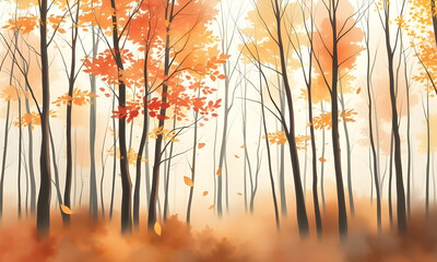 morning mist in the forest