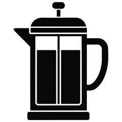 french press coffee maker vector icon