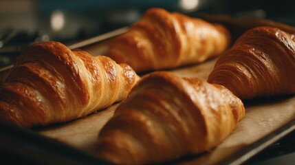Freshly baked croissants