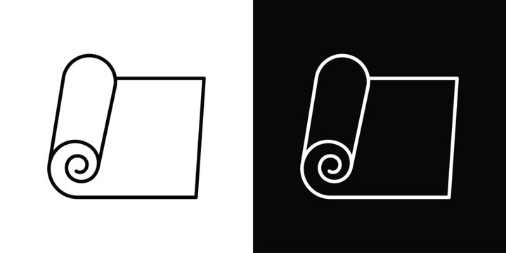Yoga mat icon in line design. editable stroke icon.