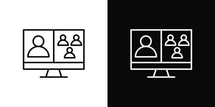 Webinar icon in line design. editable stroke icon.