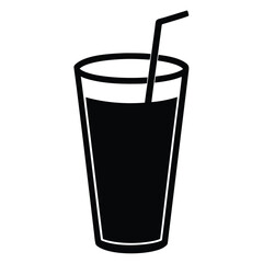 glass of milk with straw vector icon