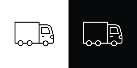 Truck icon in line design. editable stroke icon.