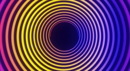 Naklejka premium Vibrant concentric circles create a hypnotic spiral design, radiating with vivid colors.