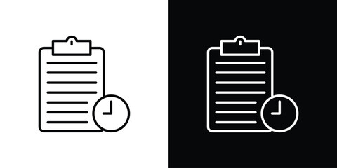 Timesheet icon in line design. editable stroke icon.