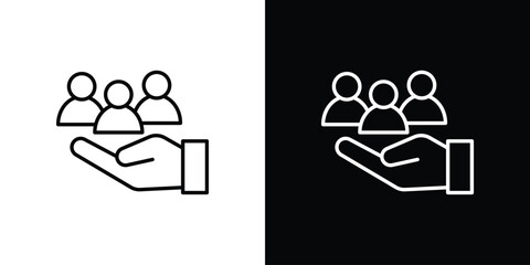 Teamwork icon in line design. editable stroke icon.