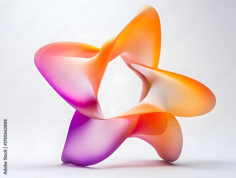 Poster abstract colorful shape with flowing forms and smooth curves