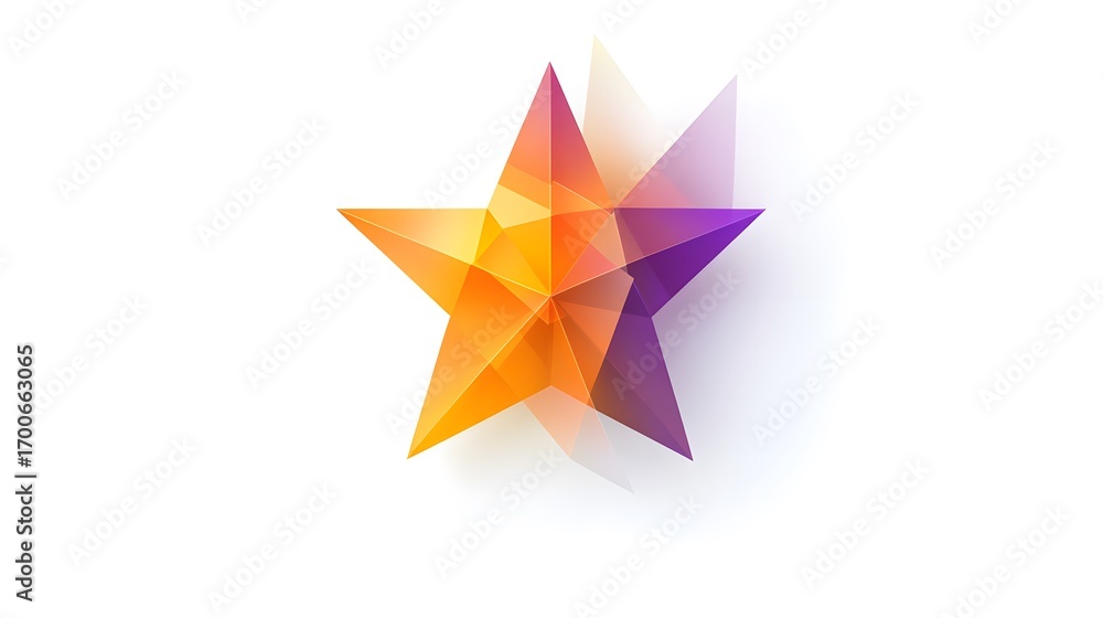 Poster abstract colorful star shape with gradient and shadow effects