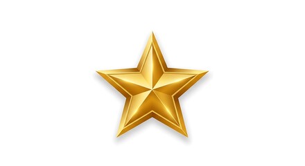 Obraz premium Single Premium Gold Star Icon — Shiny 3D Star Emblem for Awards, Badges & Recognition Graphics 