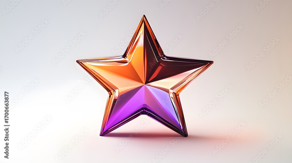 Aufkleber shiny three-dimensional star shape with gradient color design