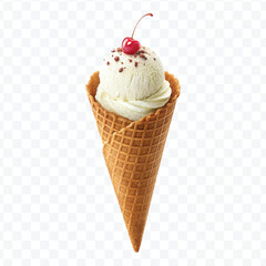 realistic 3d Ice cream cone in different style isolated on transparent background	