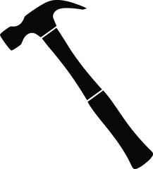 Hammer silhouette vector, construction tool illustration, carpentry equipment design, handyman symbol artwork, repair tool graphic, hardware element, building and working instrument icon