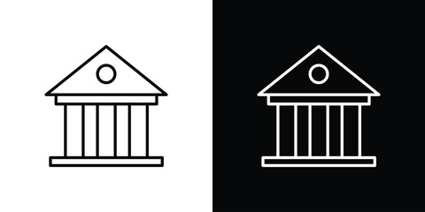 Museum icon in line design. editable stroke icon.