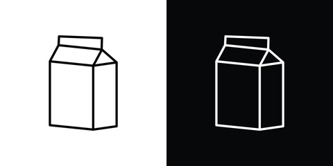 Milk carton icon in line design. editable stroke icon.