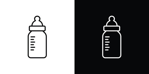 Milk bottle icon in line design. editable stroke icon.