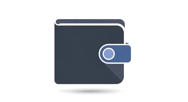 Minimalist Leather Wallet Icon — Finance & Budgeting Symbol for Apps, Banking Interfaces & E-commerce
