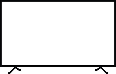 Minimalist television screen silhouette vector illustration, flat monitor display icon design, modern electronic device graphic for media, entertainment, digital technology, advertising, content use