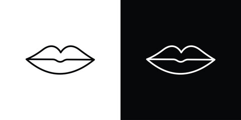 Lips icon in line design. editable stroke icon.