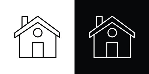 House icon in line design. editable stroke icon.
