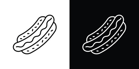 Hot dog icon in line design. editable stroke icon.