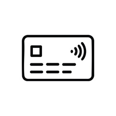 Contactless Credit Card Icon for Digital Payment and NFC Transaction