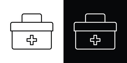 First aid kit icon in line design. editable stroke icon.