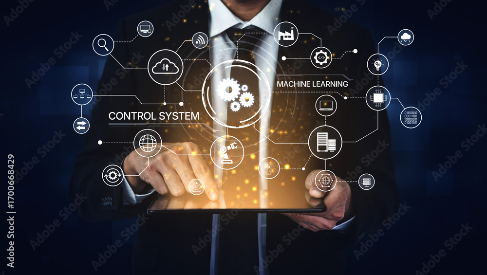 Aufkleber modern automation drives workflow efficiency by connecting systems, people, and data. with intellige