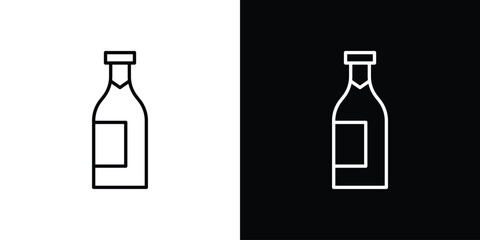 Champagne bottle icon in line design. editable stroke icon.