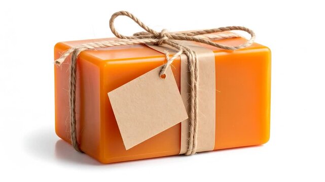 Wrapped orange rectangular gift