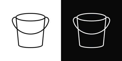 Bucket icon in line design. editable stroke icon.