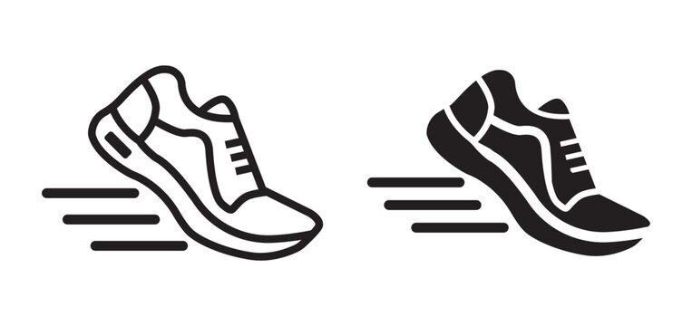 Running shoes icon. shoes for fitness, sport, gym sign. running shoes for app, website, ui, ux. shoes png and vector illustration on transparent background.