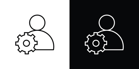 Account settings icon in line design. editable stroke icon.