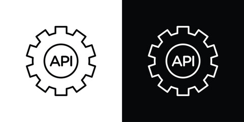 API icon in line design. editable stroke icon.