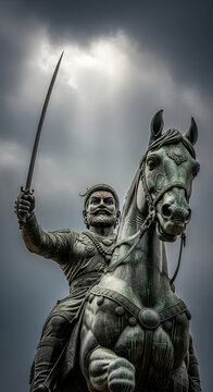Dramatic Equestrian Statue of the Maratha Warrior King, Chhatrapati Shivaji Maharaj