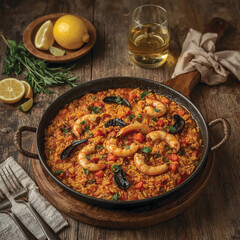 paella on table