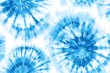 vector Light blue tie-dye pattern, seamless repeating pattern, white background 