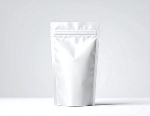 Blank White Stand-Up Pouch Mockup, Ready for Branding and Design Layout