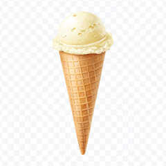 realistic 3d Ice cream cone in different style isolated on transparent background	