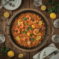 paella on table